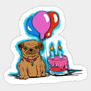 Happy Birthday from Pug Sticker